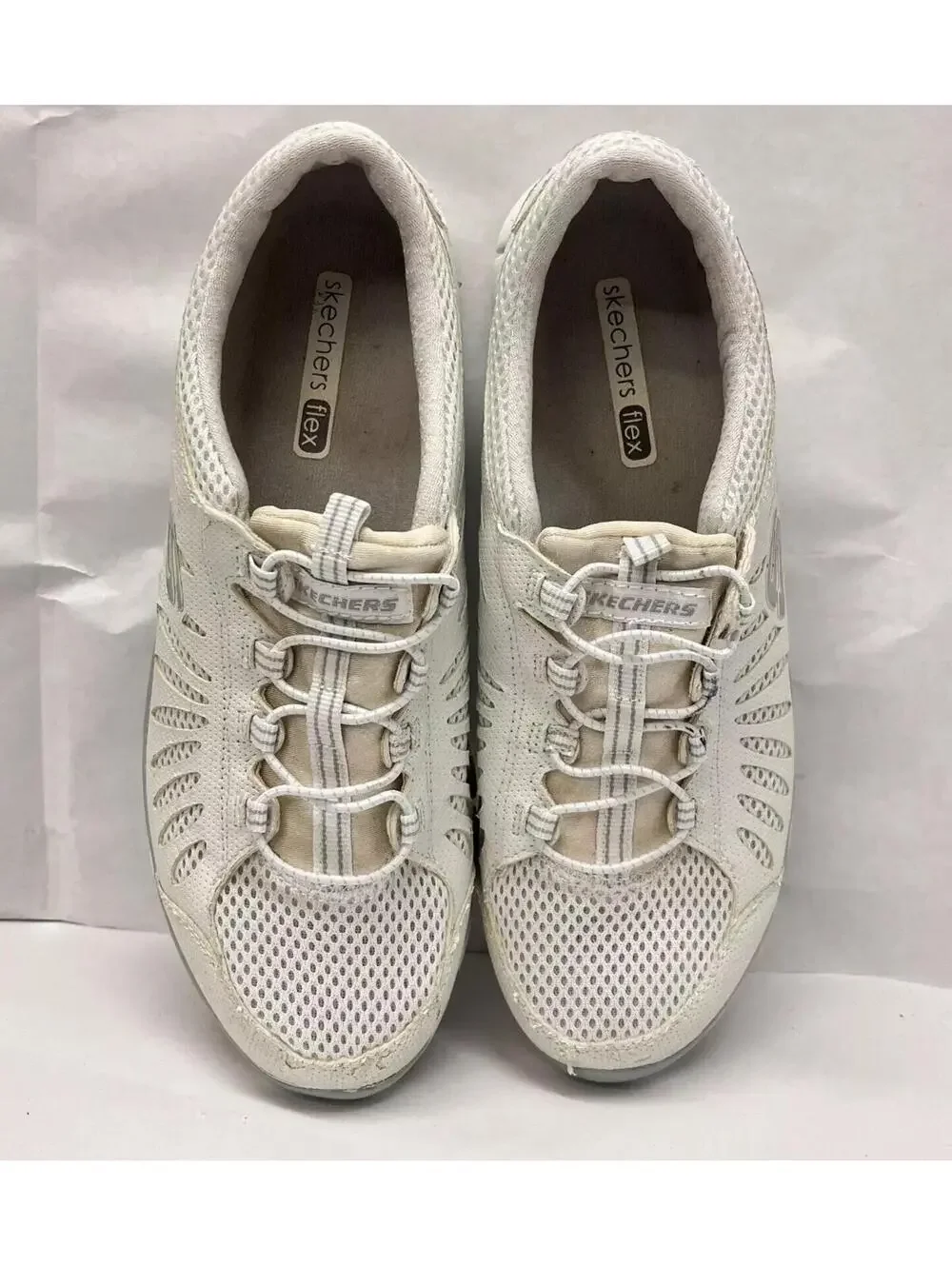 Skechers‎ Womens 8.5 Flex Gratis 22123 White Casual Shoes Sneakers